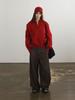 Korean Badblood BCAC Series Women's Red Polo Collar Sweater - Casual Loose Knitwear