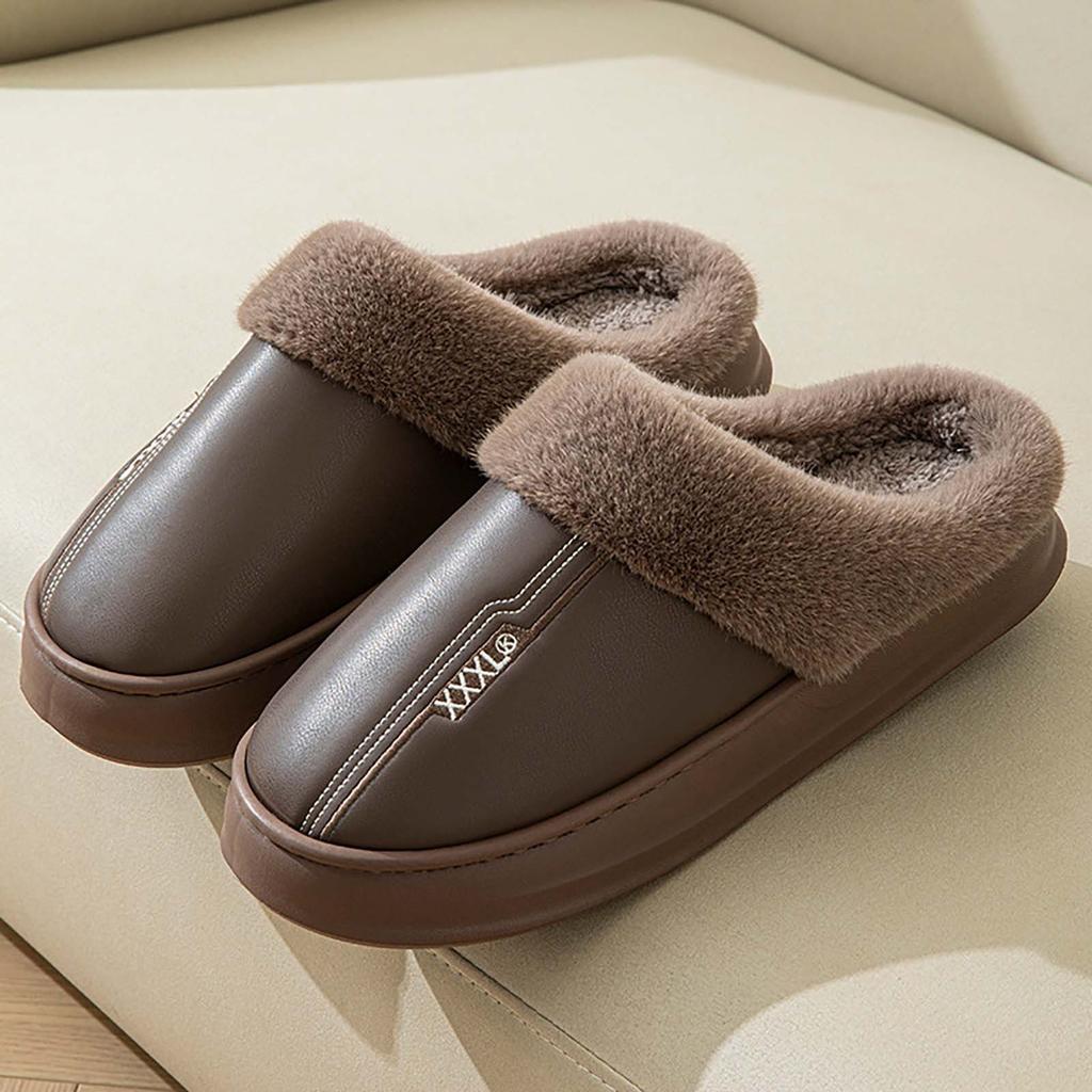 Baumwollpantoffeln für Herren, mit dicker Sohle, und warme Schuhe für Zuhause und den Innenbereich