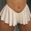 Women Shorts V-shaped Low Waist Ultra Short Pleated Solid Color Patchwork Elastic Soft Summer Lady Party Club Mini Skirt