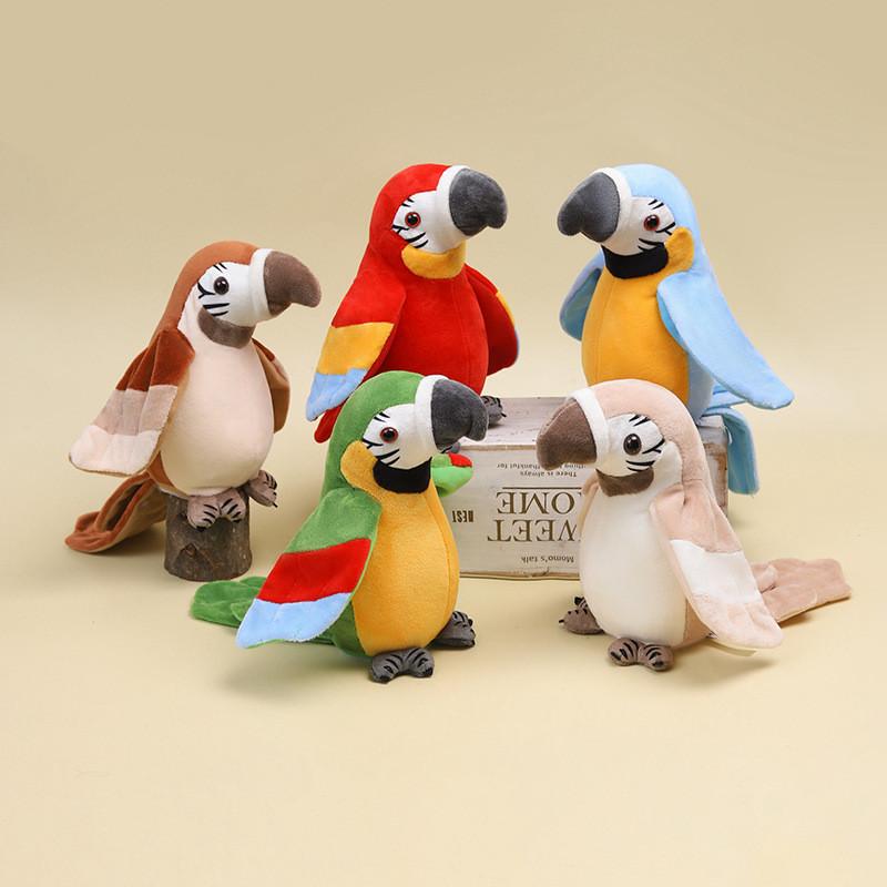 Realistic Parrot Plush Toy Stuffed Doll With Talking Voice Interactive Recording