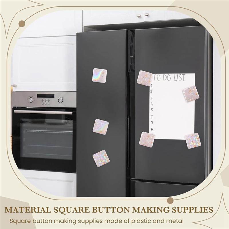 2025 Trend 200Pcs Button Maker Supplies Glittering Film For Pin Maker Machine Kit 4 Styles Clear Holographic Laminate Sheets