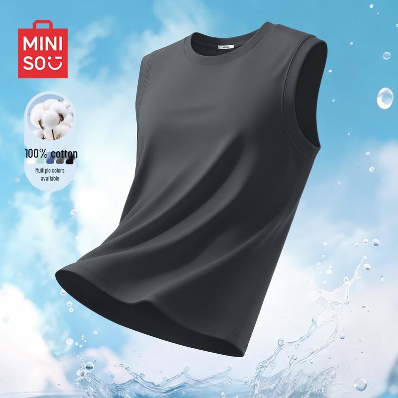 MINISO Men s Pure Cotton Sleeveless Vest T-shirt M