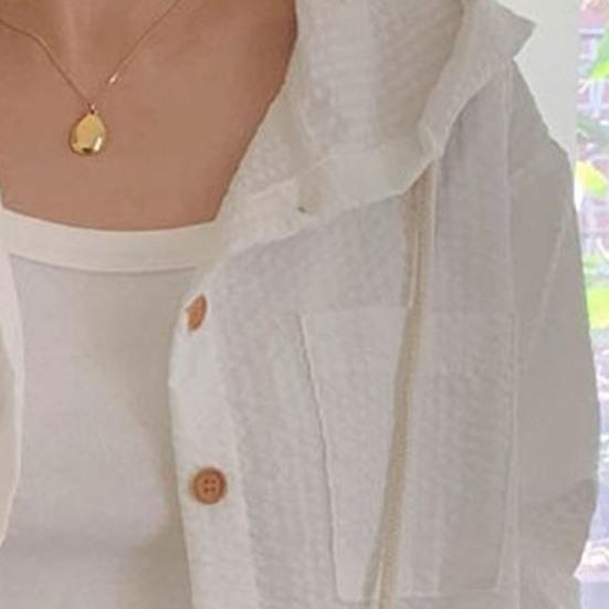Dameskjorter med striper og knapper, hettegenser med snøring, langermet cardigan, sommer solbeskyttelse