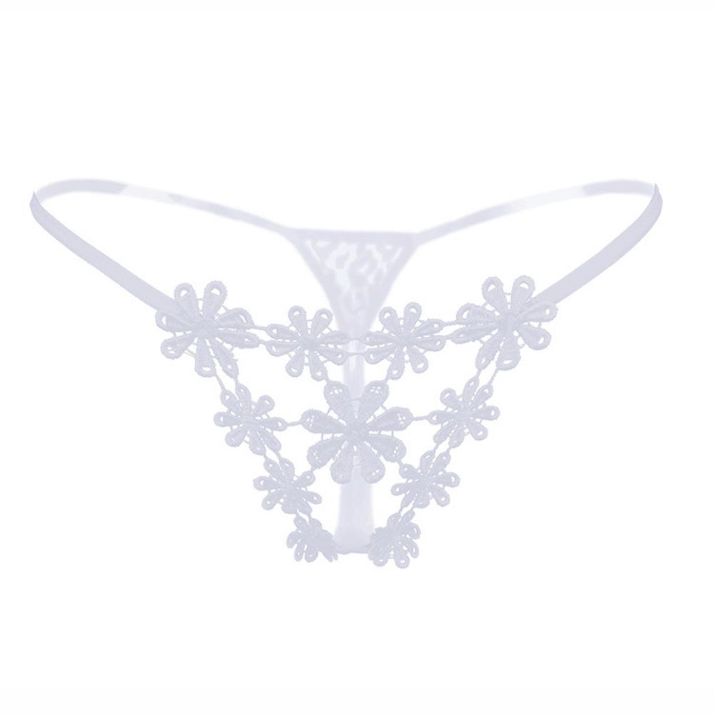 Flower Embroidery Sexy Thong Women's Low-rise Sexy Panties Hollow Temptation Hot T-pants 2170