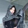 Pleated Y2K Harajuku Scarf Casual Women Pashmina Shawl Fashion Y2K Gothic Headscarf  Men Women