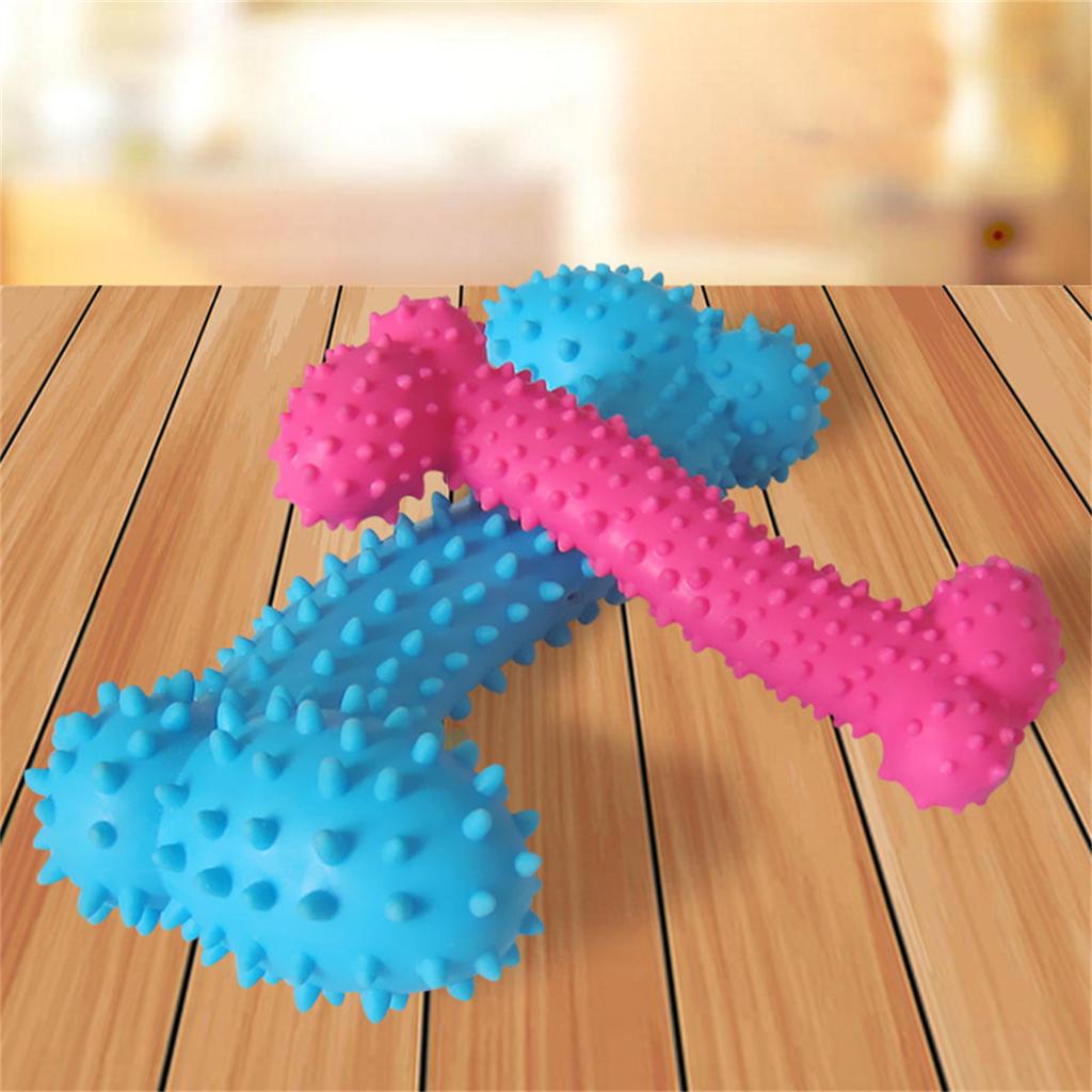 1Pc Large Small Puppy Dogs Toys Soft Rubber Bite-resistance Bone Shape Teeth Cleaning Chew Training Toys Pet Supplies 2 Sizes