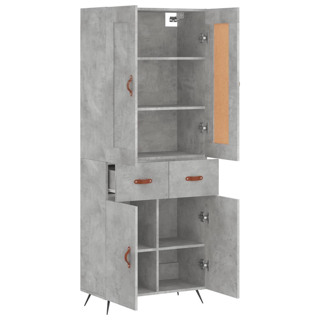 Highboard Concrete Grey 69.5 x 34 x 180 cm Particleboard