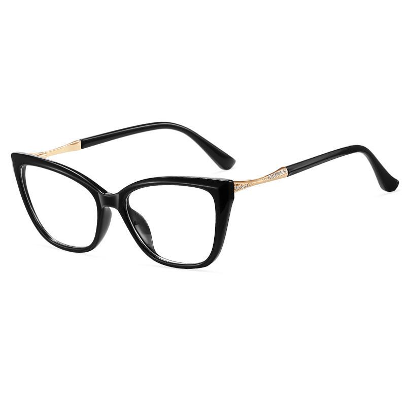 

Rhinestones Cat Eye Presbyopia Glasses for Women TR90 Ultra-light Far Sight Eyewear Anti-Blue Light Magnifying Reading Glasses Original Lenses