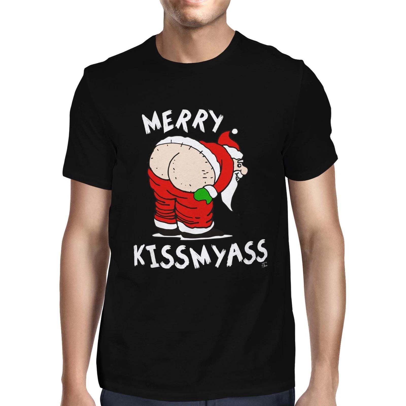1Tee Mens Merry Kissmyass Christmas T-Shirt XXXXL