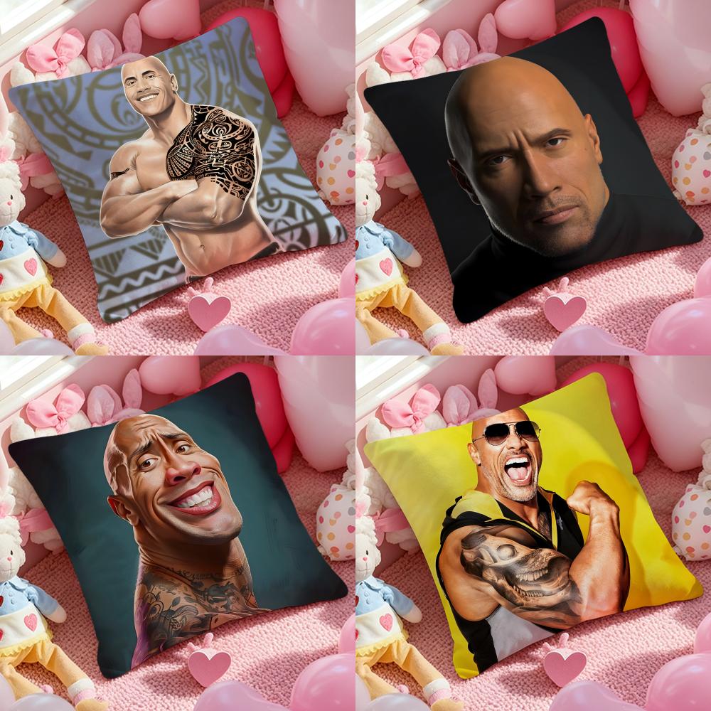 The Rock Face America Dwayne Johnson Cushion Cover Pattern Printed Pillowcase For Living Room Sofa Cushion Cover Bedroom Decor