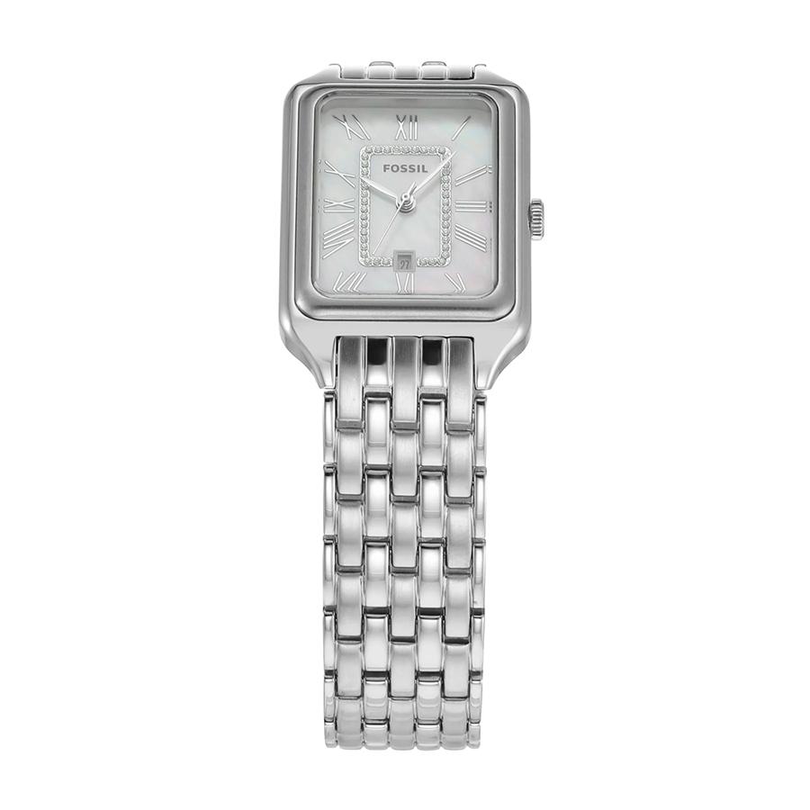 Fossil Retro dámske hodinky Raquel - Nerezová oceľ v striebornom tóne, Vodotesnosť 50M Darček na Deň matiek ES5306