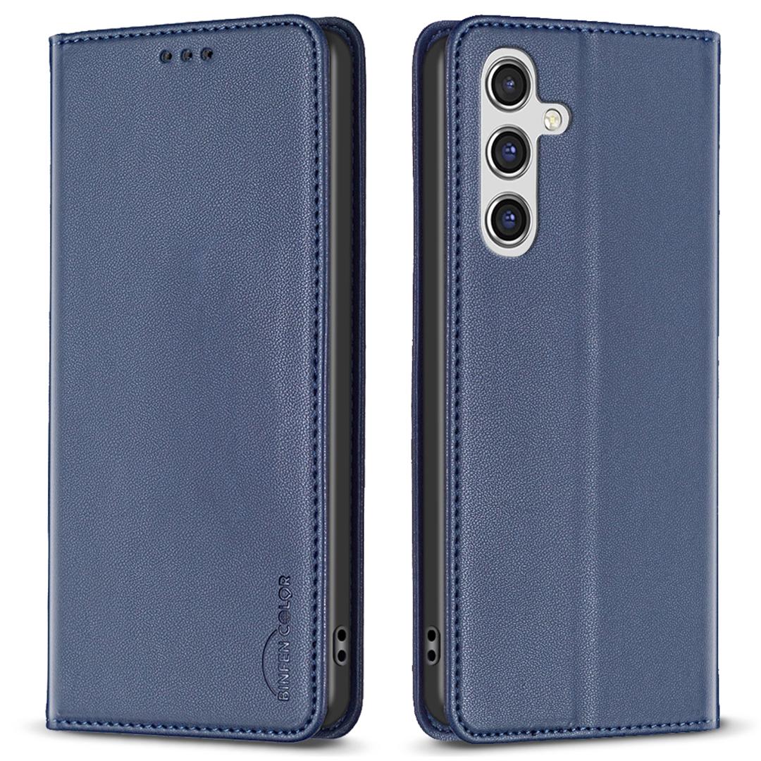 

BINFEN COLOR BF18 For Samsung Galaxy A05s 4G Case Card Holder Phone Pouch PU Leather Stand Cover Blue