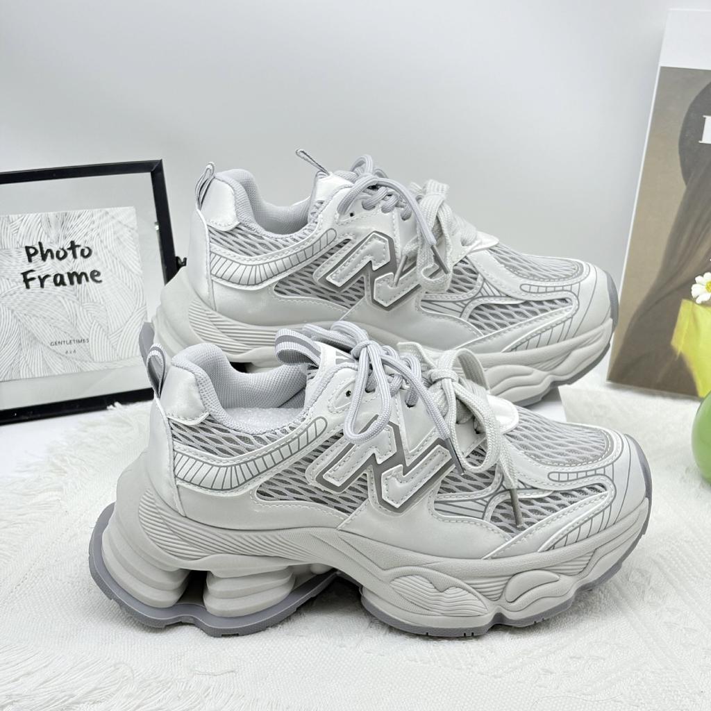 2025 Spring and Summer New Fashionable Versatile Thick-soled Heightening Dad Shoes Women's Ins Trendy Mesh Breathable Casual Sports Shoes