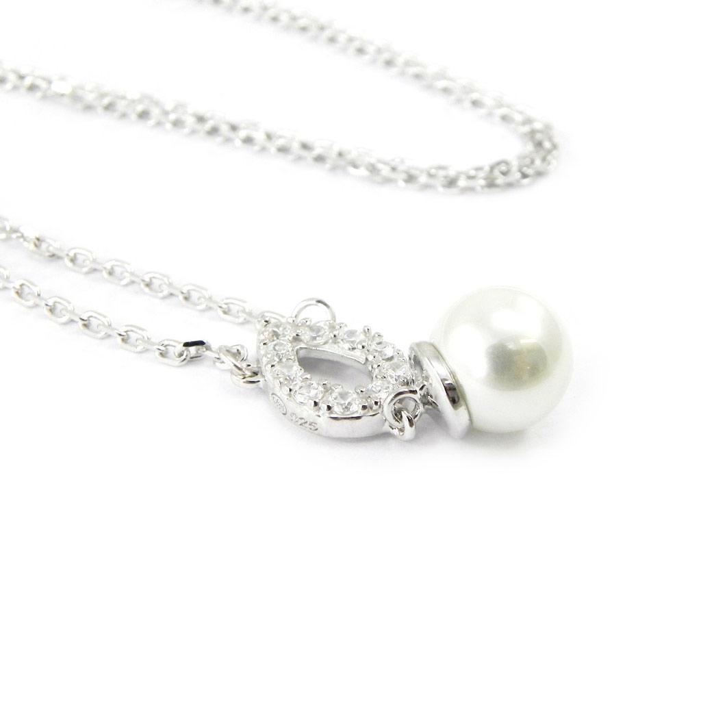 Les Trésors De Lily [I1146] - Collier Argent 'Catherine' Blanc argenté (rhodié) - 20x7 mm