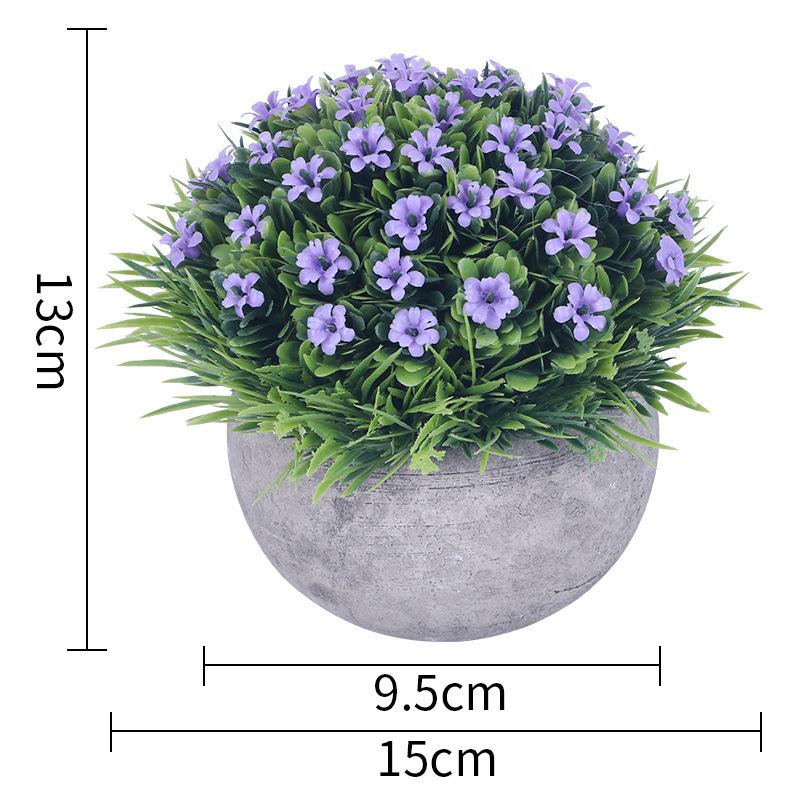 Planta de Simulación Planta en Maceta Decoración de Escritorio de Oficina Adorno de Planta Verde Planta en Maceta Bola de Hierba Planta Verde Milán Eucalipto