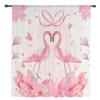 Valentine'S Day Love Flamingo Flowers Plants Sheer Curtains Living Room Bedroom Voile Window Curtain Tulle Drapes
