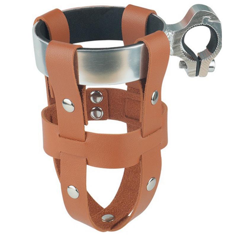 Outdoor Bicycle Water Cup Holder, Anti-Shake, Battery Bike, Mountain Bike, Water Bottle Holder, Cycling, Milkshake, PU Leather Holder
