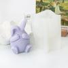 Niedliche Osterhasen-Silikonform für Kerzen, schöne Hasenform, Kunstharzform, einzigartige Silikonform für selbstgemachte Osterkerzen