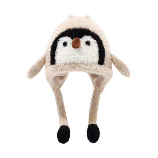 Kids Hat Penguin Design Ear Protection Knit Hat Autumn Winter Lightweight Warm Hat Outdoor