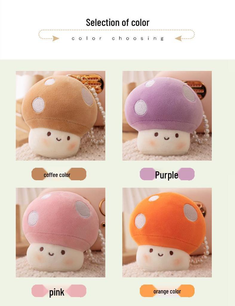 Cute Cartoon Mushroom Plush Keychain Ornaments - Couple Style Bag Pendants