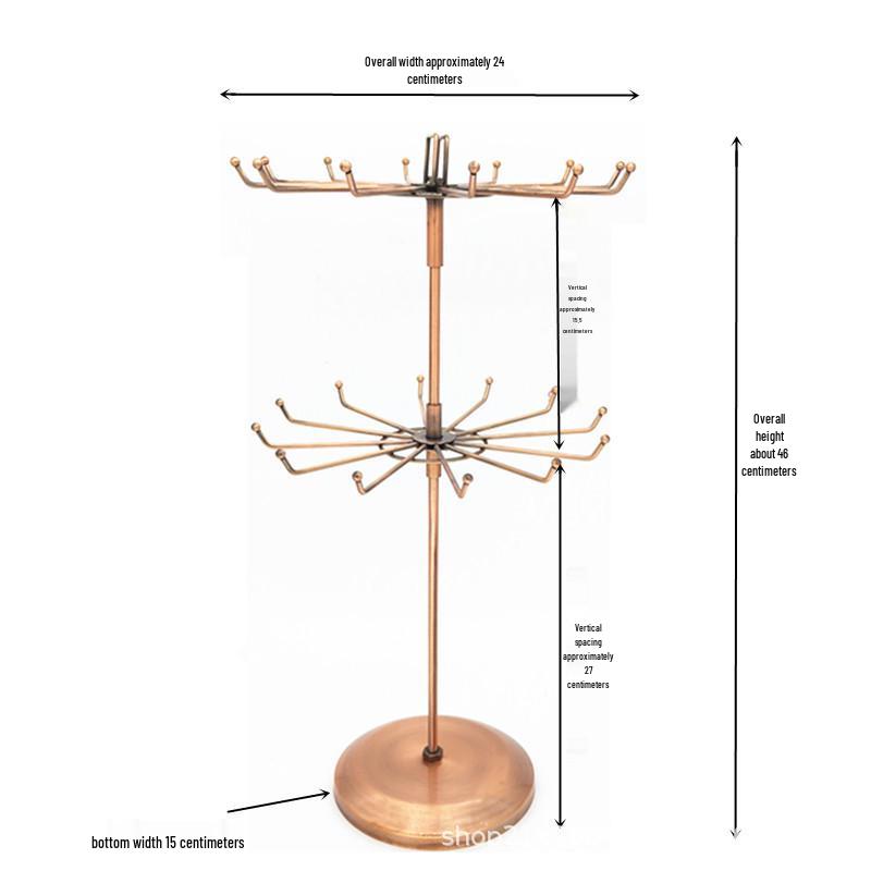 Rotating Desktop Jewelry Display Rack with Free Shipping - Keychain, Bracelet, Mobile Pendant Storage.
