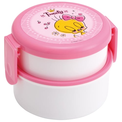 Skater Antibacterial Bento Box, 2-Tier, Round, 500ml, TWEETY, Made In Japan, ONWR1AG-A