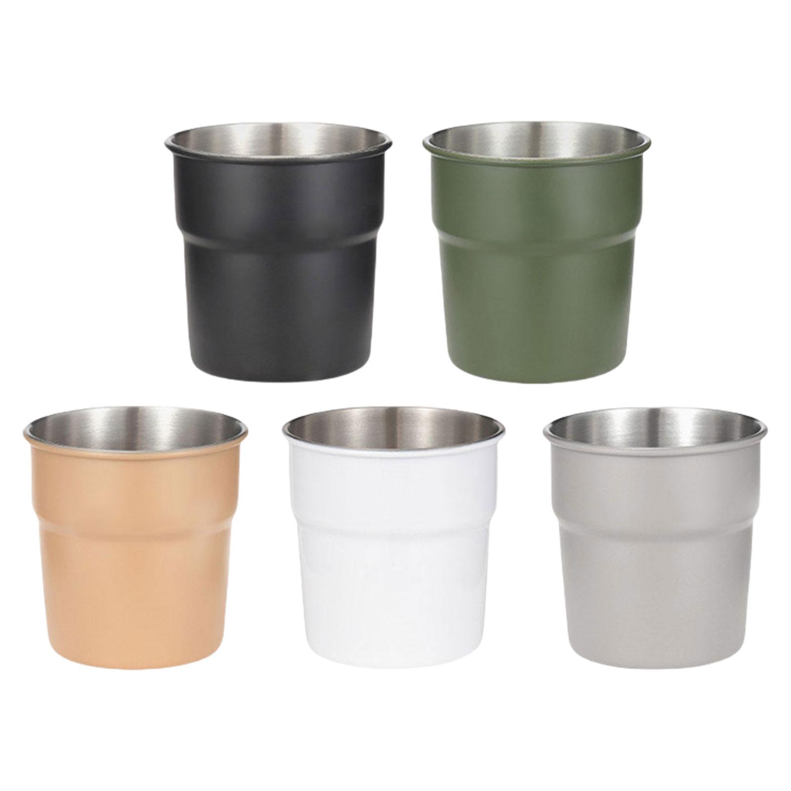 

5/6pcs Portable Stainless Steel Cup Tea Coffee Milk Beer Mug Stackable Camping Water Cup for Outdoor Travel Hiking 5MC