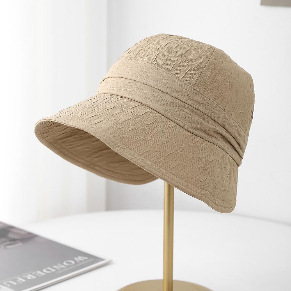 Wide brim cover bucket hat big head circumference show face small sun protection hat women's outdoor sun hat spring and summer