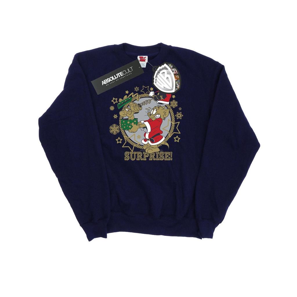 Tom And Jerry Mens Christmas Surprise Sweatshirt