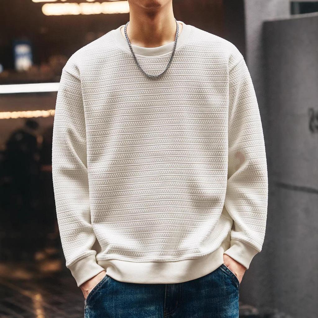 Moletom Americano Leve de Luxo Masculino Ge Lan Lu - Tendência Outono/Inverno, Com Pelúcia, Manga Longa, Caimento Solto Casual