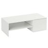 Adjustable Coffee Table, Metal Rails, Particleboard, Foot Pads, White