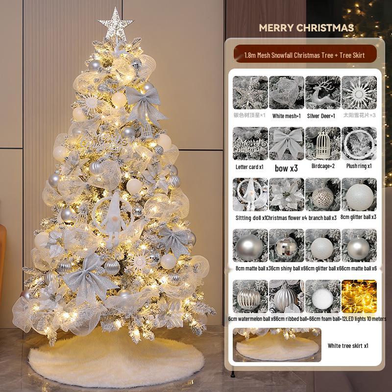 2024 DIY White Christmas Tree Ornaments Set for Home & Living Room Decoration