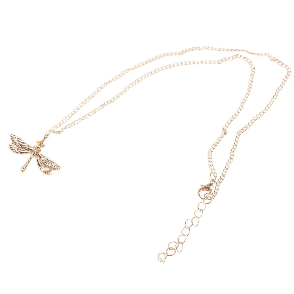 Trendy Dragonflies Zircon Charm Necklace for Stylish Women Ladies Sturdy Alloy Fashion Jewelry for Adults Casual Wear