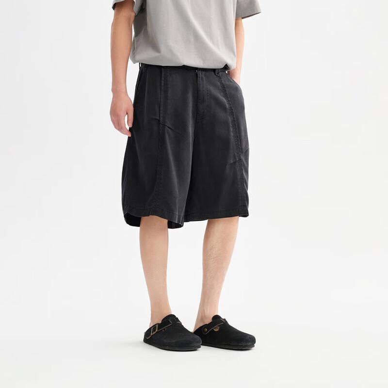 CHINISMCH Men s Lyocell Casual Pleated Workwear Shorts XL