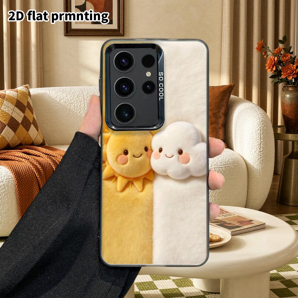 Phone Case: 2D Flat Samsung Galaxy A34 A35 M05 M06 S20 S22 S21 FE Plus 5G Protective Case, Couples Style, Sun and Clouds, Christmas and Halloween Gift