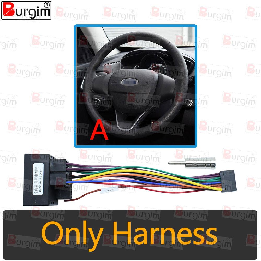 

Car Radio Fascias Frame For For Ford Mondeo C-MAX S-Max Focus MK2 2007-2011 9 inch Stereo Panel Harness Wire Power Cable Canbus only cable