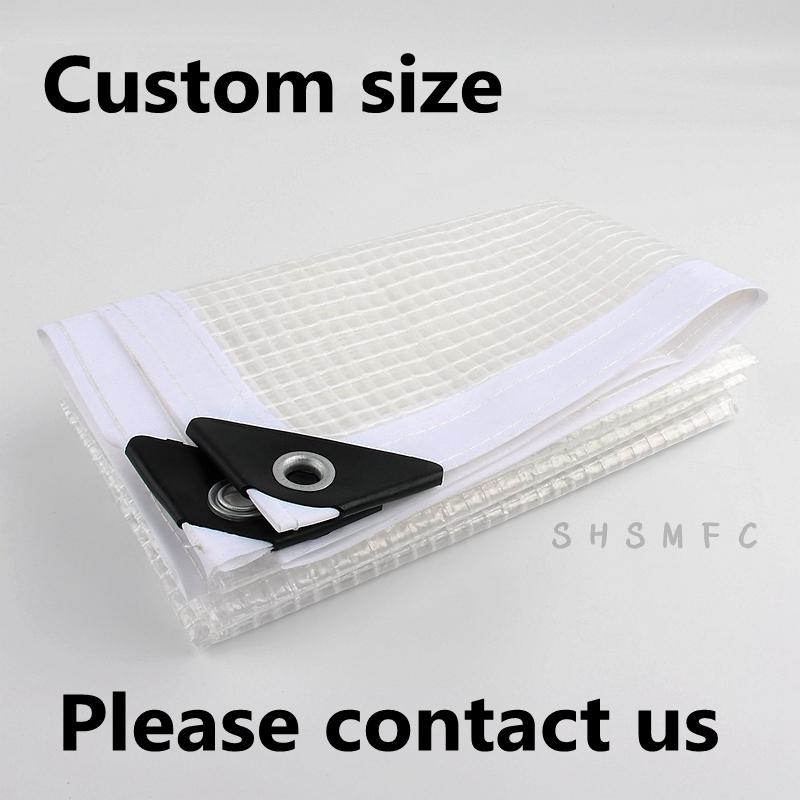 0.32mm Transparent Net Format Rainproof Cloth PE Film Balcony Garden Tarpaulin Greenhouse Succulent Plant Rainproof Cloth