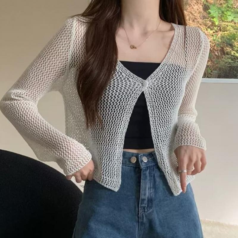 Shop Women S One Button meSh Cardigan wdmS Wcd tS14460410