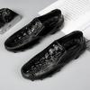 Sommar Nytt Krokodilmönster herrloafers Högkvalitativt Äkta Läder körskor Herr Anti-halk Sneakers Fritidsskor för promenad