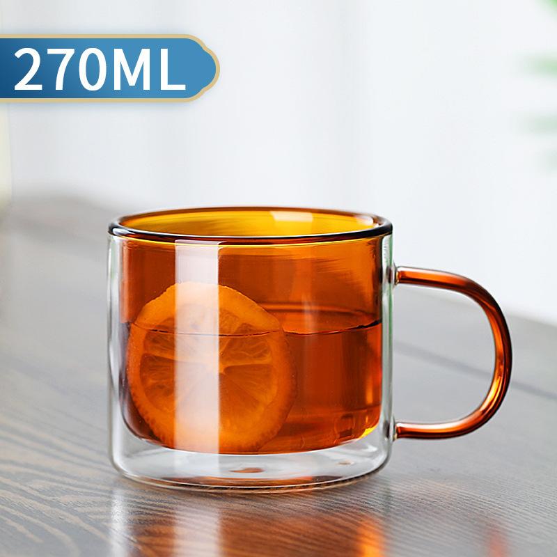 Double Wall Insulated Colorful Glass Cup Clear Espresso Coffee Mugs Handmade Beer Mug Tea Milk Whiskey Glass Cups Drinkware