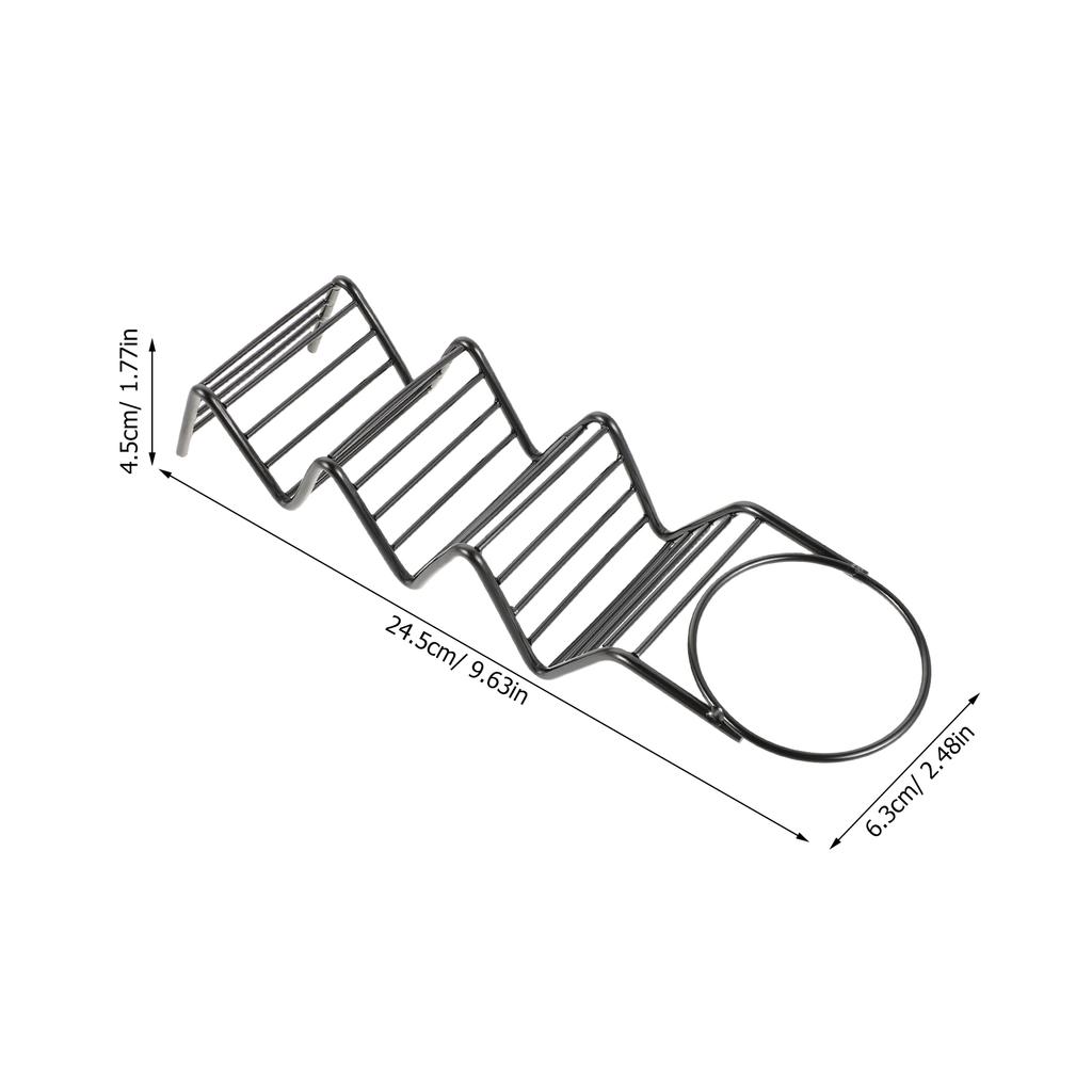 Stainless Steel Taco Stand Rack Multi-Slot Tortilla Holder With Salsa Cups Taco Presentation Display For Kitchen