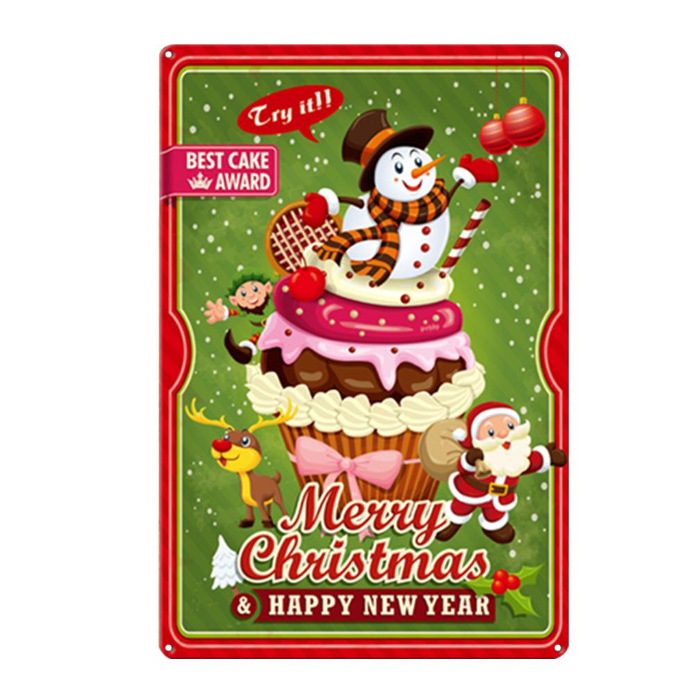 Merry Christmas Metal Tin Sign Plaque Santa Claus Posters New Year Iron Painting Home Bar Cafe Pub Decoration Wall Art Plates