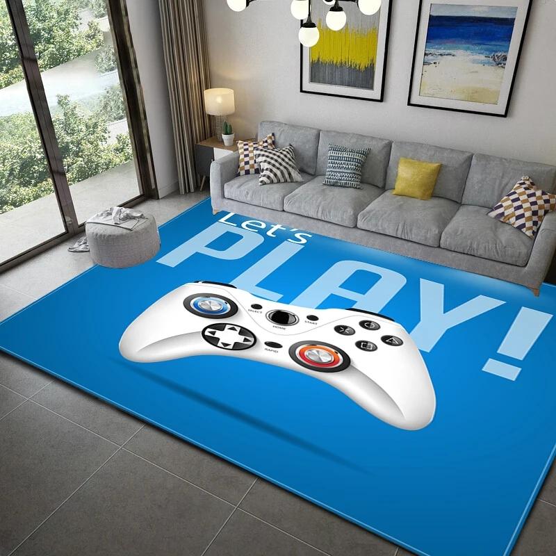 3D Print Gamer Carpet Controller Pattern Living Room Non-Slip Home Entrance Carpet Door Mats Bedroom Bathroom Kitchen Floor Rug