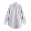 Fashion Style 2024 Autumn New Women's Clothing All-Matching Striped Loose Poplin Long Sleeves Lapel Shirt 8473418