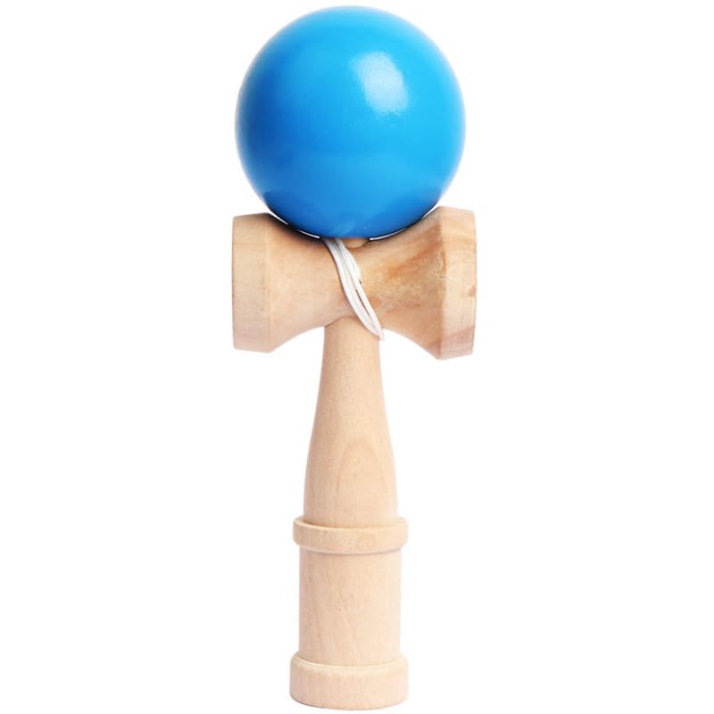 Set of 2 Kendama and Wooden Kendama for Kendama and Includes Kendama and Kendama Toy Protector and (Red Blue) Classes, Practice, Competitions, (Blue