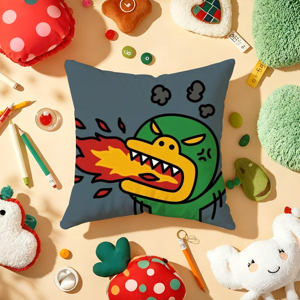 Cushion Cover Plush Fabric Soft Double-Sided Printed Sofa Warm Winter Home Gift Pillow Cover C-Choonsik Kakao Kakaotalk