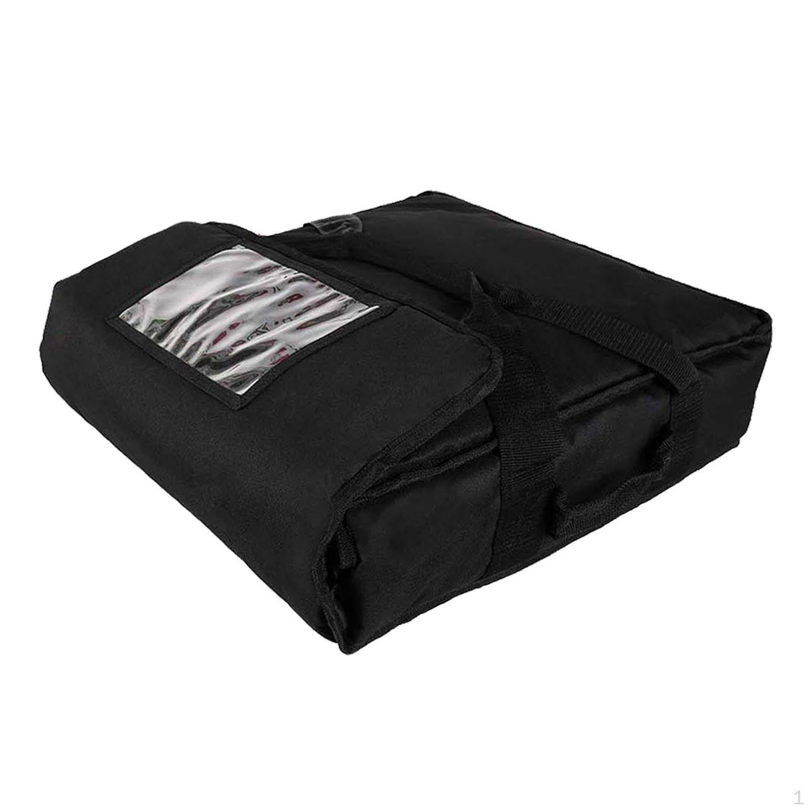 

Develivey Pizza Insulated Bag Food Delivery Reinforced Carrying Handle Cart Bags Black 50x50x16cm