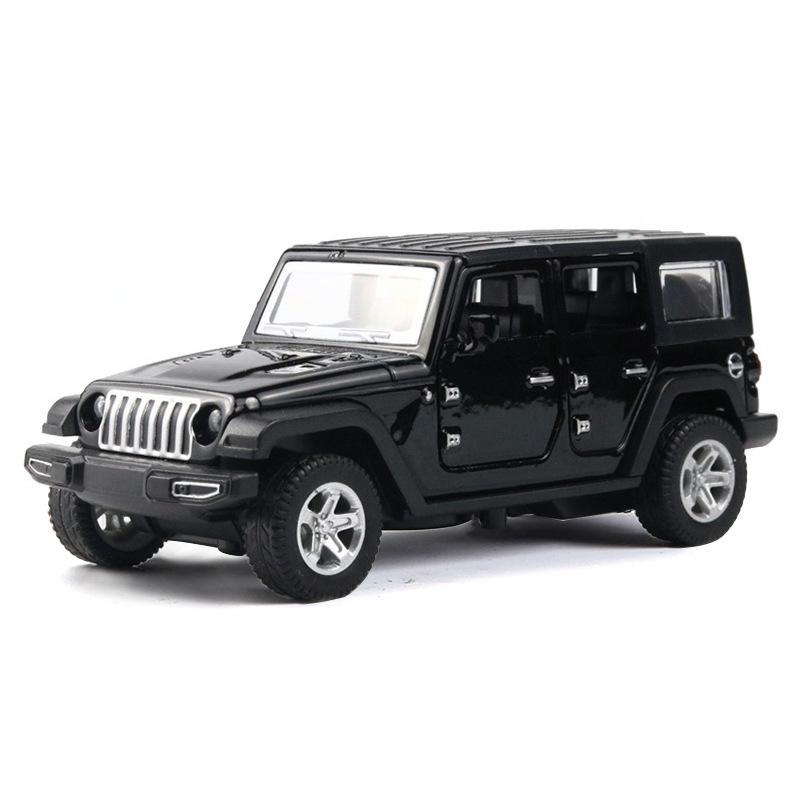 

Масштаб 1/36, сплав, модель автомобиля JEEP Wrangler, симуляция внедорожника, инерционная машина, украшение, коллекция, игрушки для детей Hardtop чёрный
