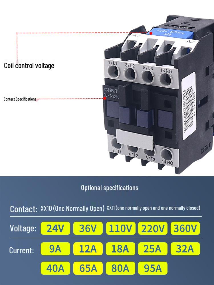 Chint AC Contactor CJX2 Series 65A, 220V/380V, 09-40A Range