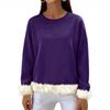 Women's Casual Round Neck Long Sleeve Sweatshirt Solid Color Sweatshirt